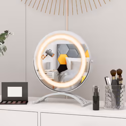 Makeup Vanity Mirror 3 Color Dimmable LED Lighted Round Mirror with Smart Touch
