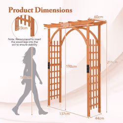 Wooden Garden Archway Large Trellis Pergola Arbour Climbing Planter