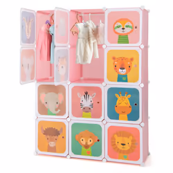 Kids Wardrobe 12-Cube Baby Closet Dresser Children's Storage Organizer