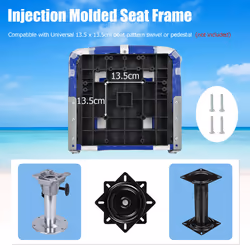 Set of 2 High Back Boat Seat Folding Fishing Boat Chair W/ Long Fixation Strap