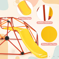 8FT Dome Climber Kids Toddler Climbing Frame With Slide Geometric Climbing Dome