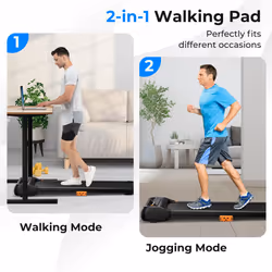 Treadmill 2-in-1 Under Desk Walking Pad With LED Panel & 12 Programs