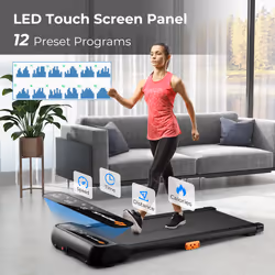Treadmill 2-in-1 Under Desk Walking Pad With LED Panel & 12 Programs