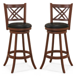 Set of 2 Bar Stools Counter Height Chair 360 Â°Swivel Upholstered Seat 29"