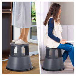 Step Stool with Casters & Non-slip Rubber Band 150kg Large Capacity