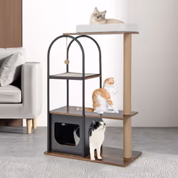 118 CM Cat Tree Tower with Condo Activity Center Set w/ Scratching Posts