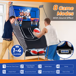 Double Basketball Hoop Game 8 Modes Basketball Arcade w/ Scoreboard