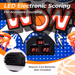 Double Basketball Hoop Game 8 Modes Basketball Arcade w/ Scoreboard