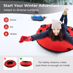 100cm Inflatable Snow Tube Sledding Toboggan Resistant Snow Sled