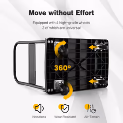 Folding Push Cart Platform Truck Luggage Dolly W/ 360Â° Swivel Wheels 200kg