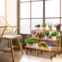 3-Tier Wooden Plant Stand Pot Holder Flower Ladder Rack Display Shelf