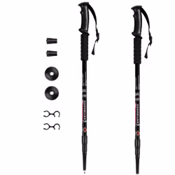 Pair of Adjustable Walking Stick Hiking Trekking Pole Crutch 65 - 135 cm