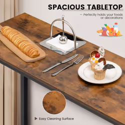 120 cm Industrial Bar Table Counter Table Kitchen Dining Sofa Console Table Brown