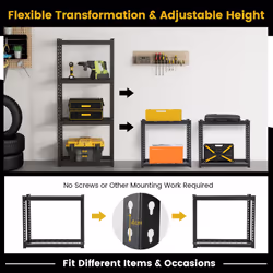 4-tier Garage Storage Shelves Adjustable Metal Storage Shelving Unit