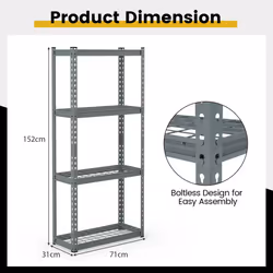 4-tier Garage Storage Shelves Adjustable Metal Storage Shelving Unit