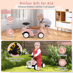 Children's Ride On Toddler Sliding Car Classic Car W/ Under-seat Storage