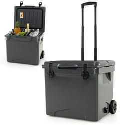 40 L Cooler Portable Ice Chest W/ Wheels and Handle Bottle Opener