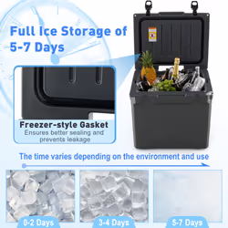 40 L Cooler Portable Ice Chest W/ Wheels and Handle Bottle Opener