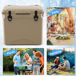 40 L Cooler Portable Ice Chest W/ Wheels and Handle Bottle Opener