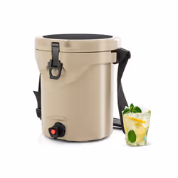 9.5 L Portable Drink Cooler Ice Chest W/ Seat Lid Shoulder Strap & Spigot