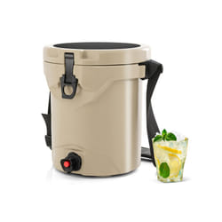 9.5 L Portable Drink Cooler Ice Chest W/ Seat Lid Shoulder Strap & Spigot