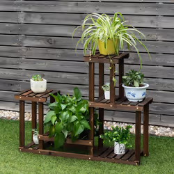 Wooden Plant Stand Multi-Layer Flower Pot Holder Indoor and Outdoor