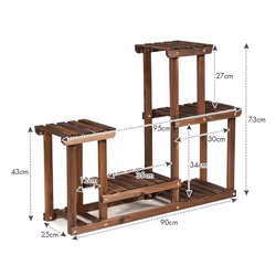 Wooden Plant Stand Multi-Layer Flower Pot Holder Indoor and Outdoor