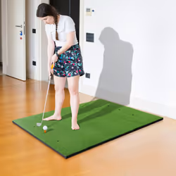 5ft x 4ft Golf Hitting Mat Grass Turf Train Aid W/ 2 Sticks & Rubber Tees