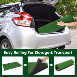 5 x 3 ft Golf Hitting Mat Artificial Grass Golf Training Game W/ 2 Sticks & Tees
