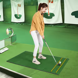 5 x 3 ft Golf Hitting Mat Artificial Grass Golf Training Game W/ 2 Sticks & Tees