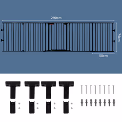 5-Panel Baby Pet Playpen Steel Fireplace Fence W/ Lockable Gate