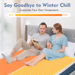 King Electric Heated Mattress Blanket 8 Temp Washable W/ Timing