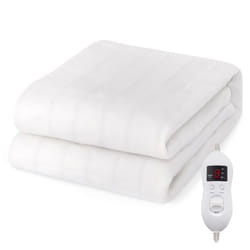 Single Electric Heated Mattress Blanket 8 Temp Washable W/ Timing