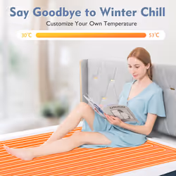 Single Electric Heated Mattress Blanket 8 Temp Washable W/ Timing