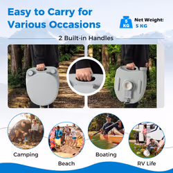 Portable 20 L Camping Toilet Compact Commode W/ Pump Detachable Tank