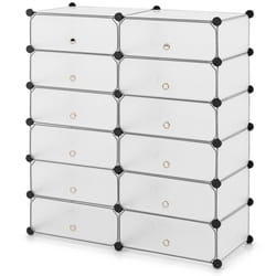 Stackable 12-Cube Shoe Organizer Modular Storage Rack Space Saving