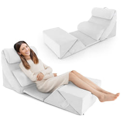 7 Pcs Support Wedge Pillows Set Neck Pillow W/ Memory Foam Grey