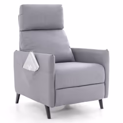 Padded Recliner Armchair Push Back Single Sofa W/ Adjustable Footrest