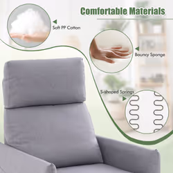 Padded Recliner Armchair Push Back Single Sofa W/ Adjustable Footrest