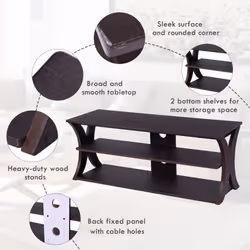 TV Stand for TVs up to 45'' Console Table w/ Open Storage Shelves