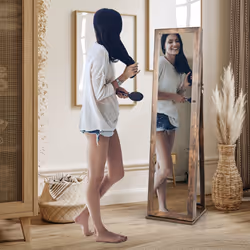 Jewelry Cabinet Armoire Lockable Standing w/ Full Length Mirror