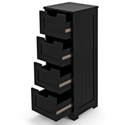 Floor Storage Bathroom Cabinet w/ 4 Drawers Freestanding Storage Black
