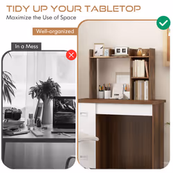 3-tier Desktop Industrial Bookcase Wooden Organiser Display Shelves