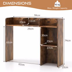 3-tier Desktop Industrial Bookcase Wooden Organiser Display Shelves