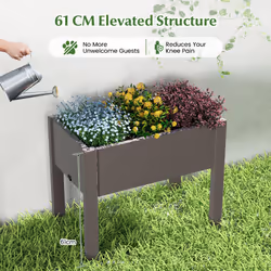 53L Self-Watering Planter Box Stand Grow Box W/ Drainage Hole