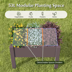 53L Self-Watering Planter Box Stand Grow Box W/ Drainage Hole