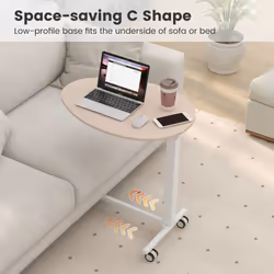 Mobile Standing Desk Height Adjustable Rolling Desk w/ Pneumatic Lift