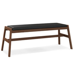 Indoor Bench w/Padded Cushion Rubber Wood Frame Stable A Shaped Frame
