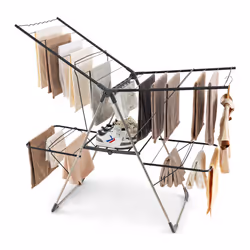 2-Tier Clothes Drying Rack Foldable  Laundry Rack w/ 33 Drying Rails