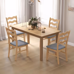 Dining Chair Set of 2 Fabric Upholstered Kitchen Chairs w/ Padded Seat